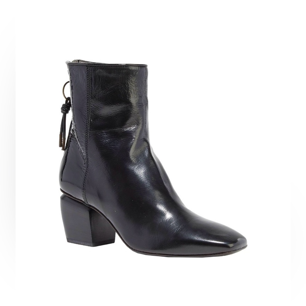 OFFICINE CREATIVE Black Patent Ankle Boots EU 37 Made in Italy - Picture 2 of 16